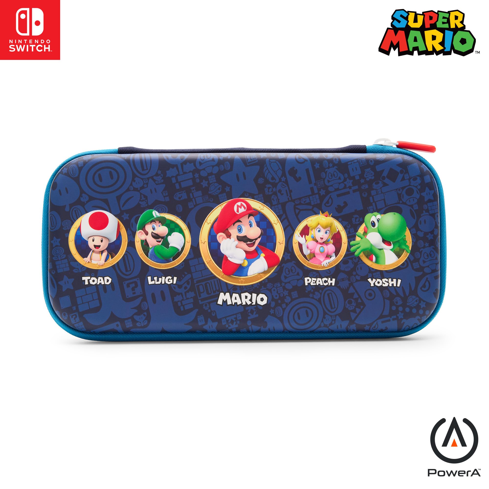 PowerA Slim Gaming Console Kit Case for Nintendo Switch, Nintendo Switch OLED or Nintendo Switch Lite with Accessories Storage, Mushroom Kingdom Heroes (Officially Licensed)