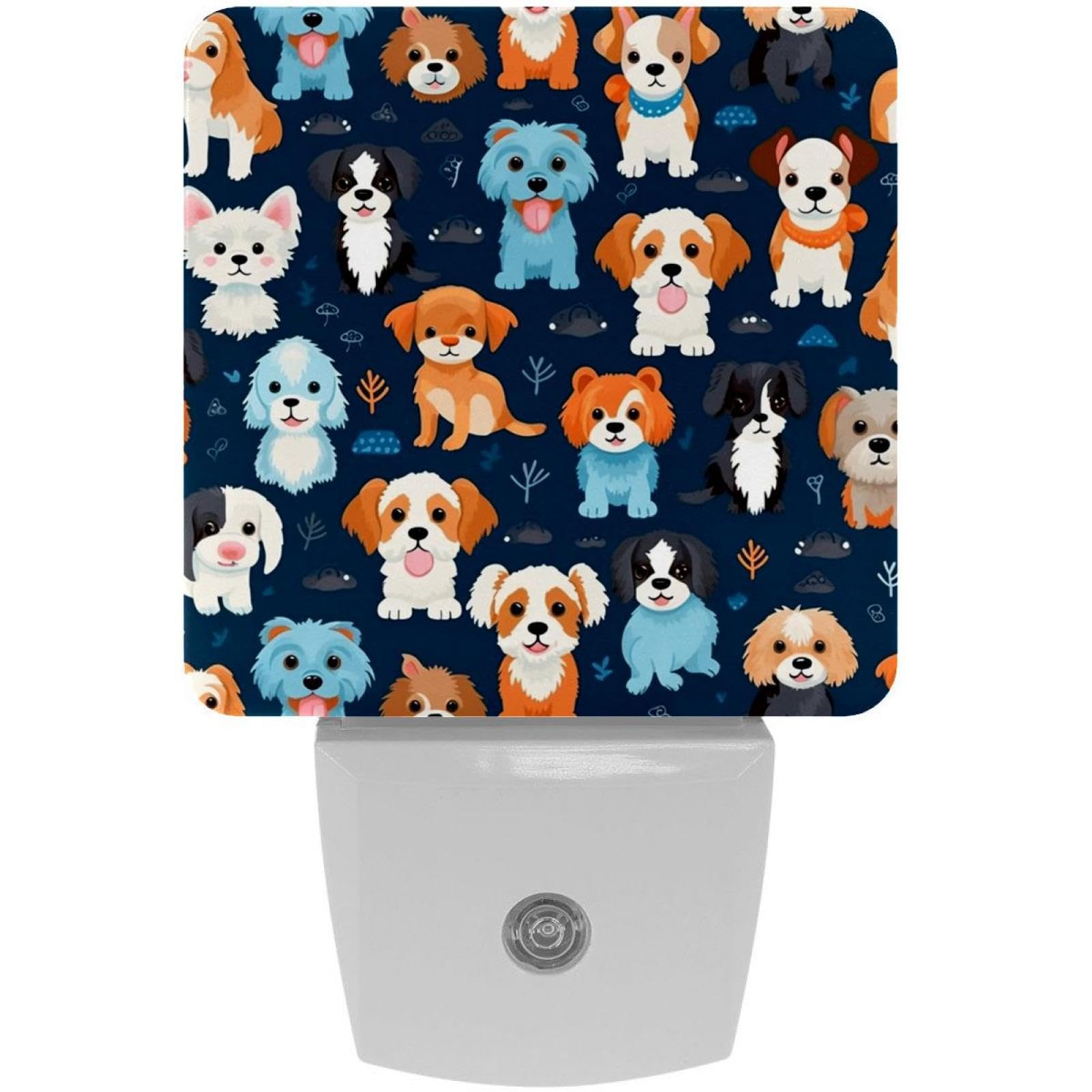 NEWzone Puppy Dogs Night Light Plug into Wall with Dusk to Dawn Sensor LED Nightlight for Kid Girls Boys Room Decor, Hallway, Kitchen, Bathroom, Nursery, Stairs