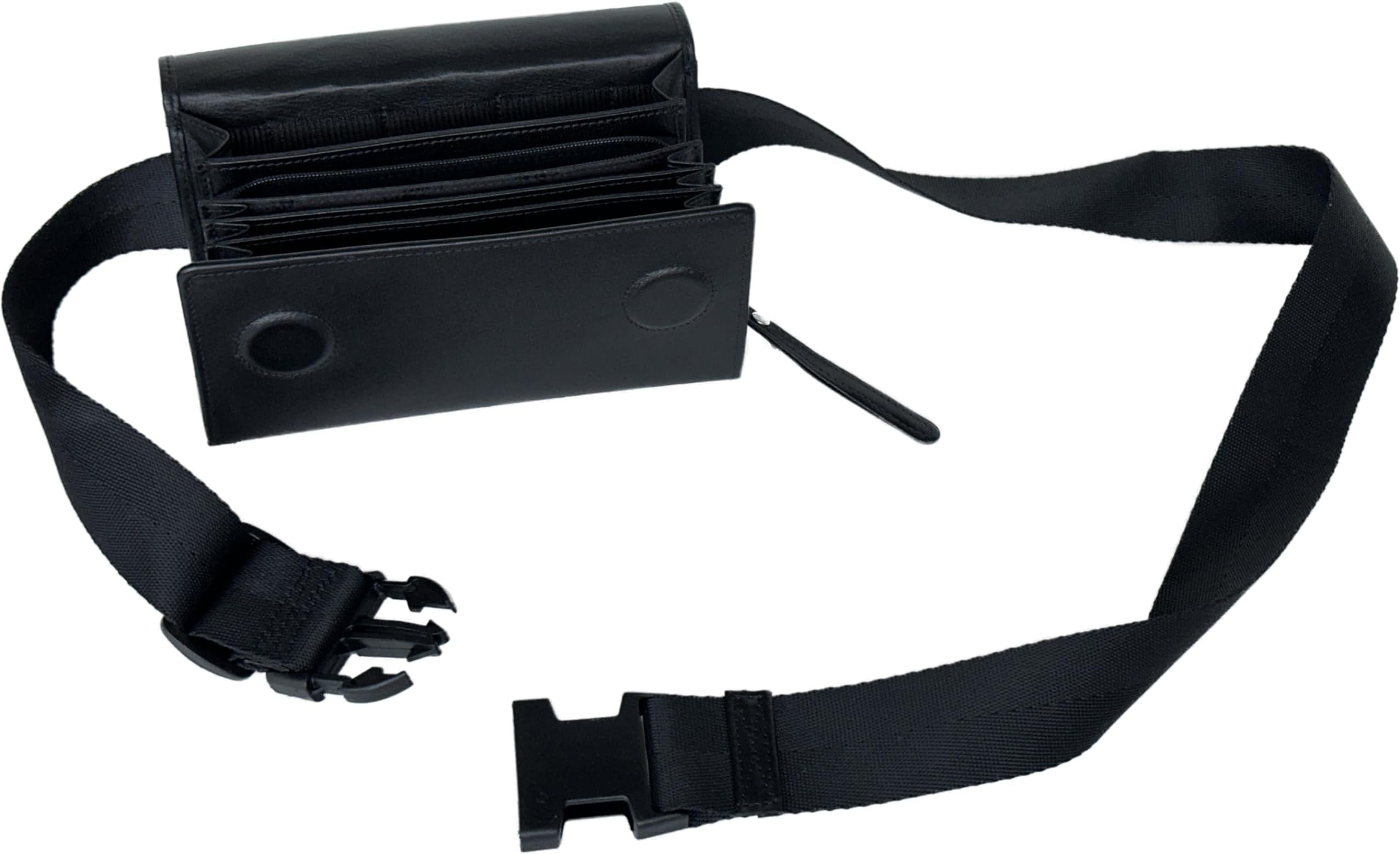 CLAIRE-FONCETGenuine Cowhide Leather Belt Bag Without Coin Holder Magnetic Closure Ideal for Waiters Bar Restaurant Black