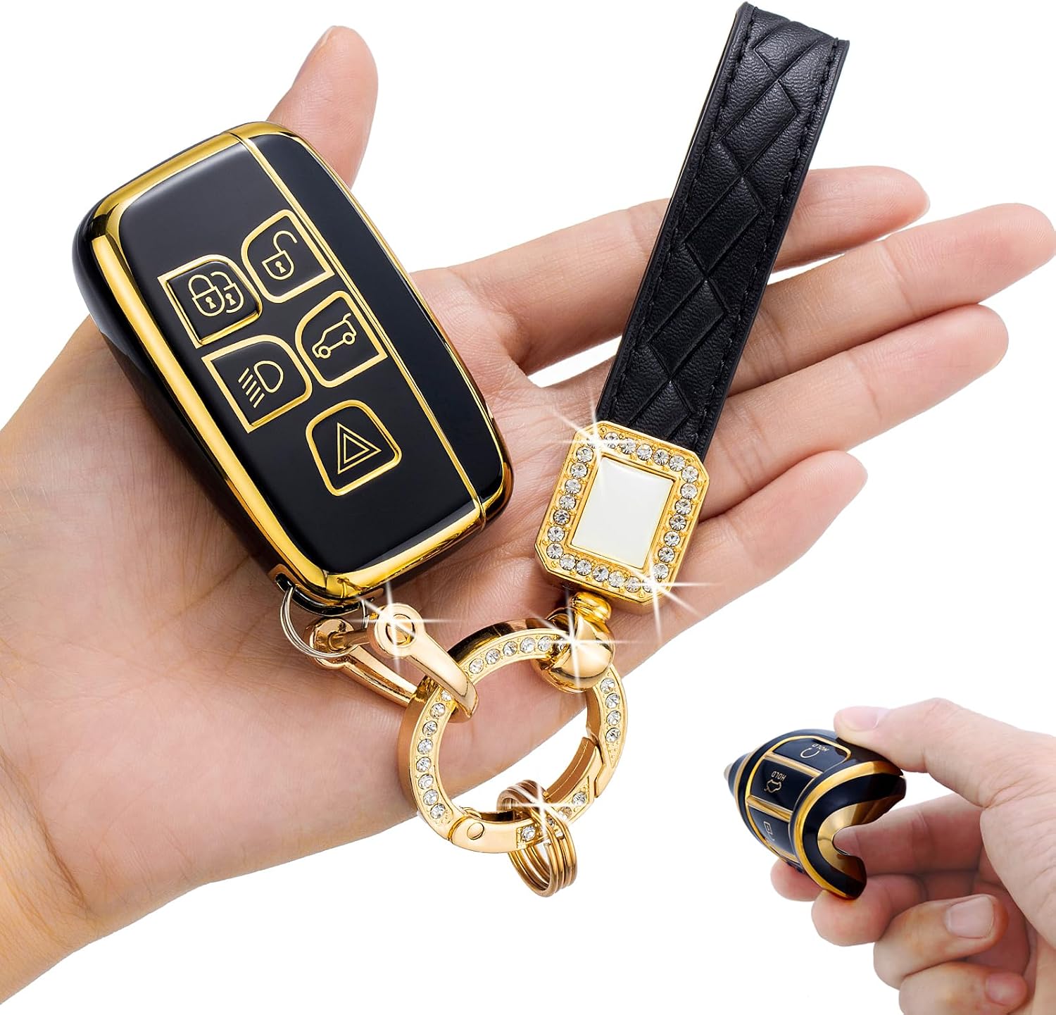 for Land Rover Key Fob Cover,Soft TPU 360 Degree Protection for 2018-2022 Land Rover Discovery Range Rover Sport Evoque Car Key Shell Case