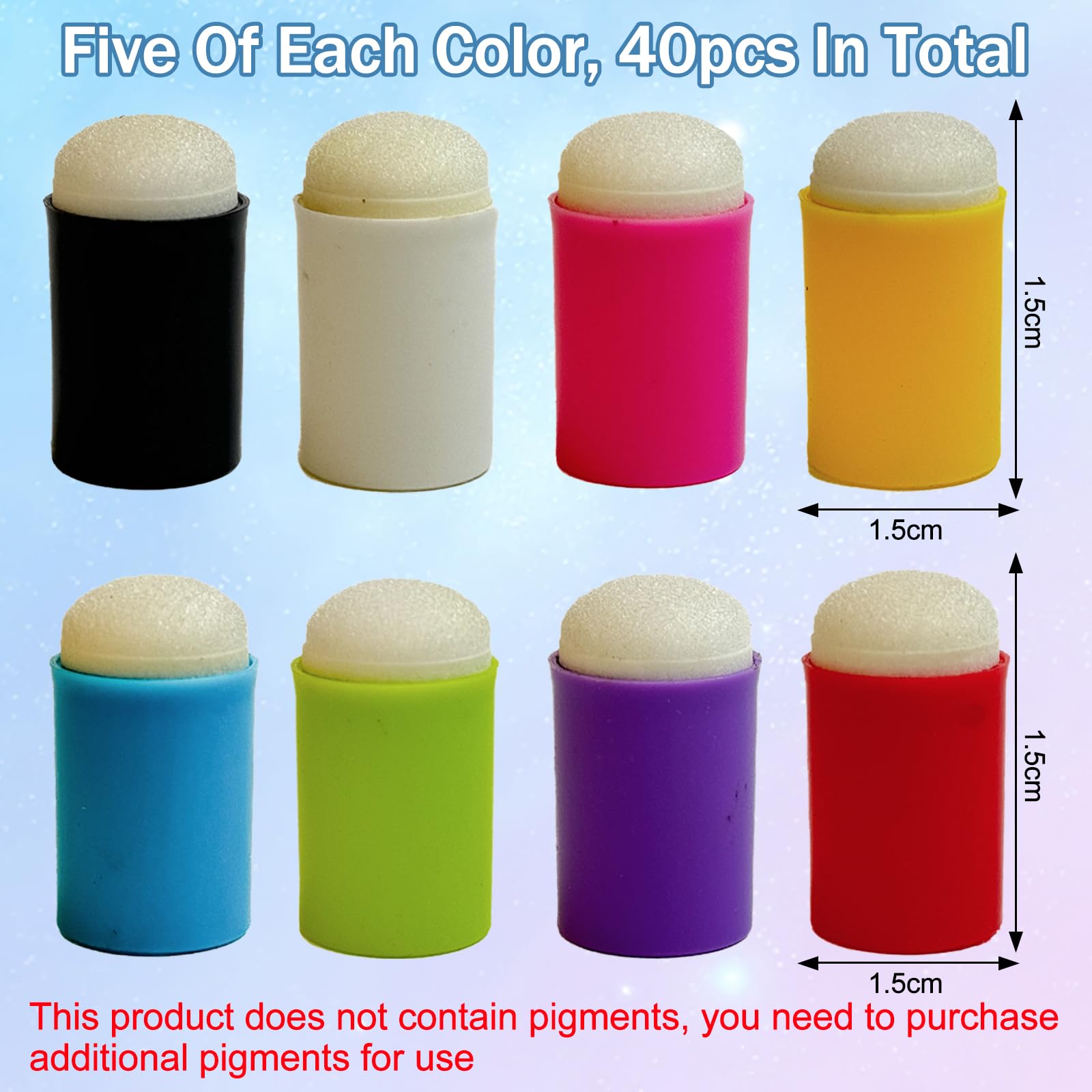 JSTHHTT 40 Pieces Finger Sponge Daubers, Finger Sponges for Painting Finger Painting Sponge Set, Kids Finger Painting Tools - Image 2