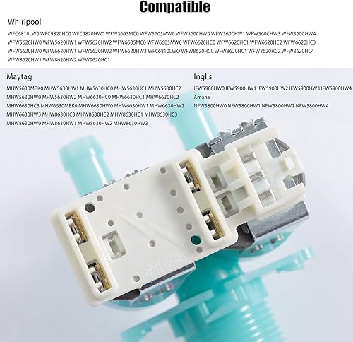 Miniatura 5 de W11036930 W11316256 Reemplazo de válvula de entrada de agua para lavadora Whirlpool Maytag Válvula de agua fría para W11104751 W11316256CM W11316256