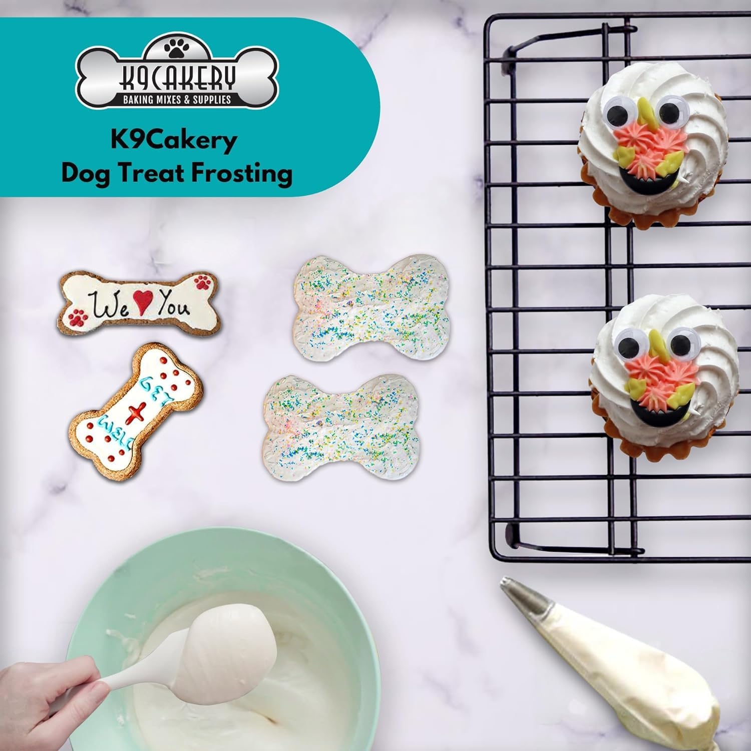 Magifrost Frosting for Dog Cake - Perfect for Homemade Cakes and Treats, Dog-Friendly, Easy-to-Use, Deliciously Smooth Texture, Safe & Healthy Ingredients (30oz)