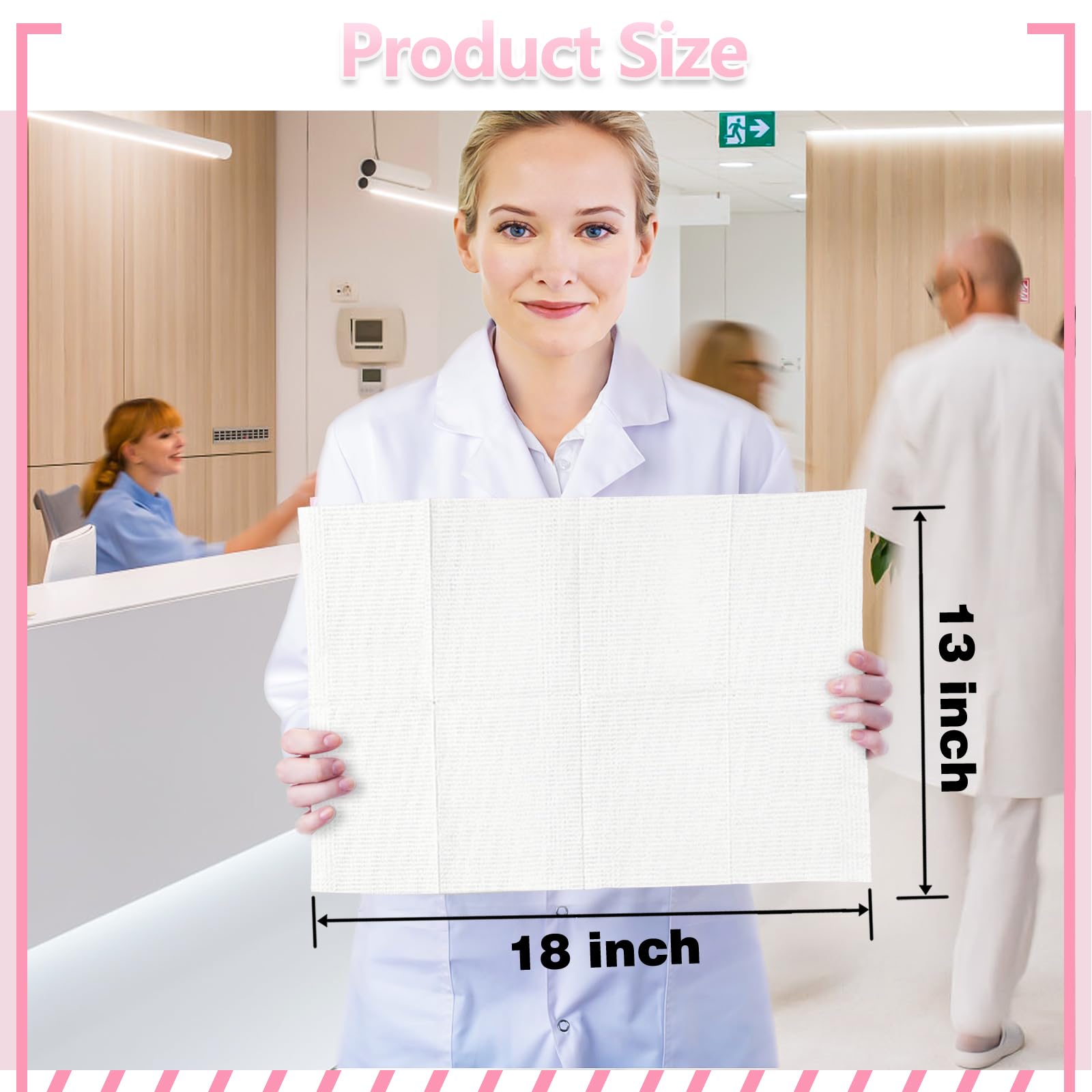 Medical Disposable Bibs 125-Pack Dental Bibs Disposable - 3-Ply Waterproof 13x18 Inch Blue Tattoo Paper Towels Waterproof Tattoo Bibs