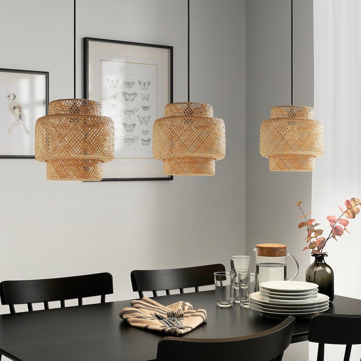 IKEA Pendelleuchte SINNERLIG, Lichtanlage fr Wohnzimmer, Bambus, 27 cm :  Amazon.de: Beleuchtung