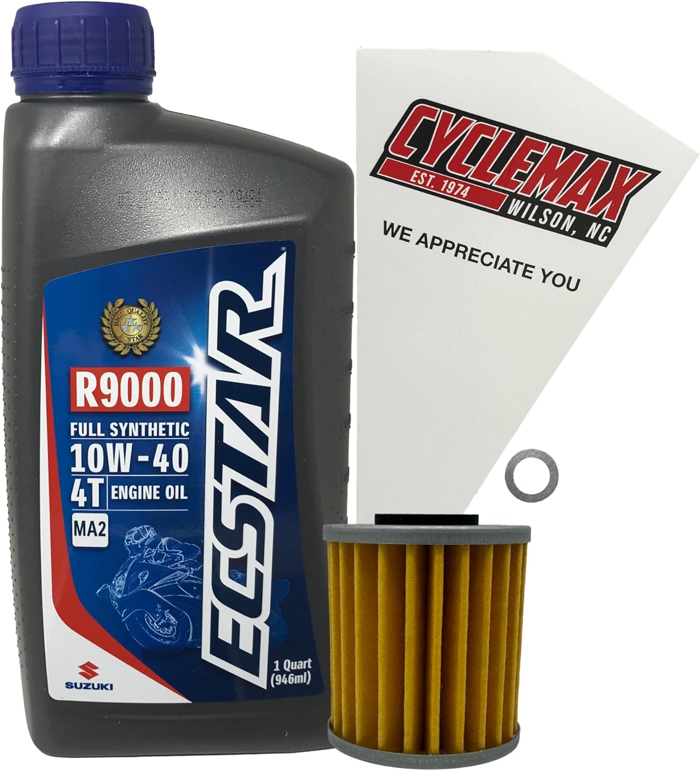 Cyclemax Genuine OEM Full Synthetic Oil Change Kit compatible with 2007-2025 Suzuki RM-Z250