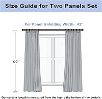 Vista 50 de Erosebridal Cortinas opacas de moda de los años 90, 30 % a 50 % para dormitorio, cortina de ventana con cinta de radio retro, tratamientos de Negro