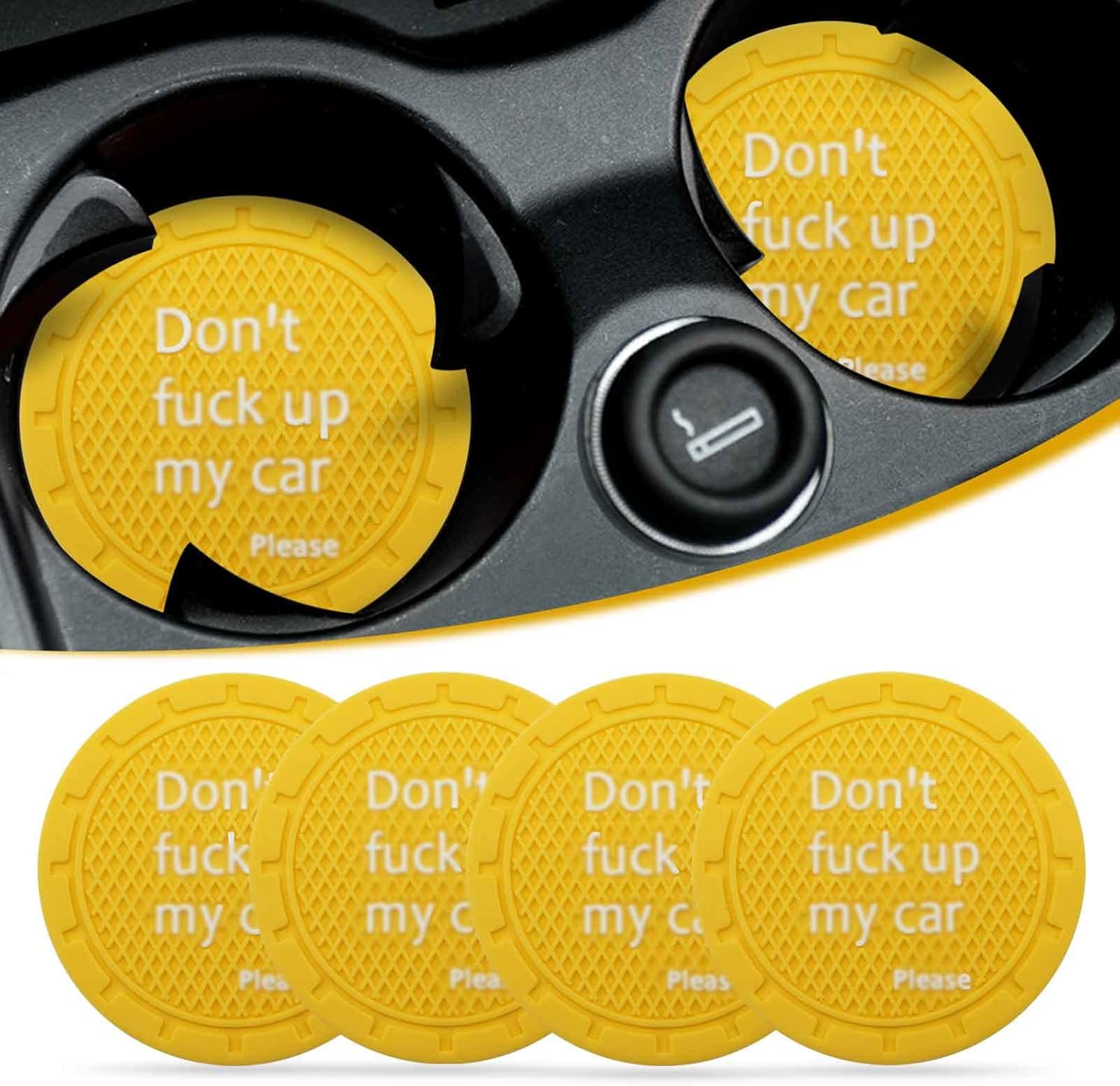 4PCS Car Cup Coaster, Universal Non Slip Cup Holder