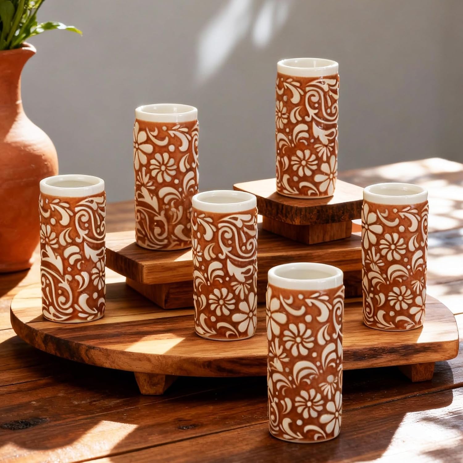 12 Pcs Cielito Lindo Party Favors Mexican Terracotta Pottery Cups, Clay