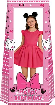 Pink Mouse Theme Booth Props Selfie Frames for Pink Mouse Photo Booth Props Girl Birthday Party Decor Photoshoot