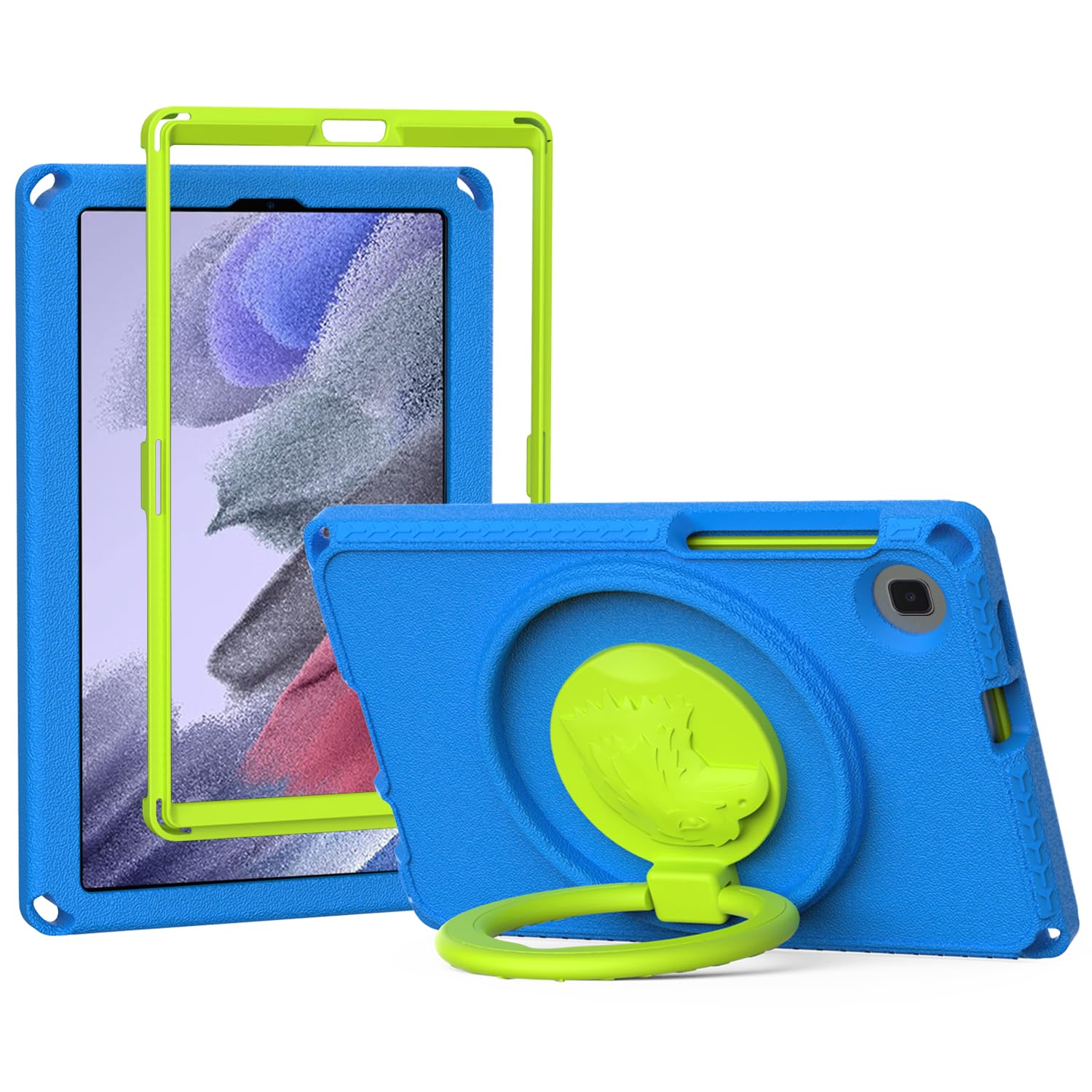 Kids Case for Samsung Galaxy Tab A7 Lite Case,EVA Durable Shockproof Protective Handle Bumper Stand with 8.7 inch Screen Protector,Blue