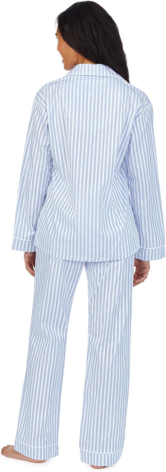 Bed Head PJs Womens Long Sleeve Notch Collar & Full Length Pants Sleepwear Pajama Set, Organic Cotton - Image 4