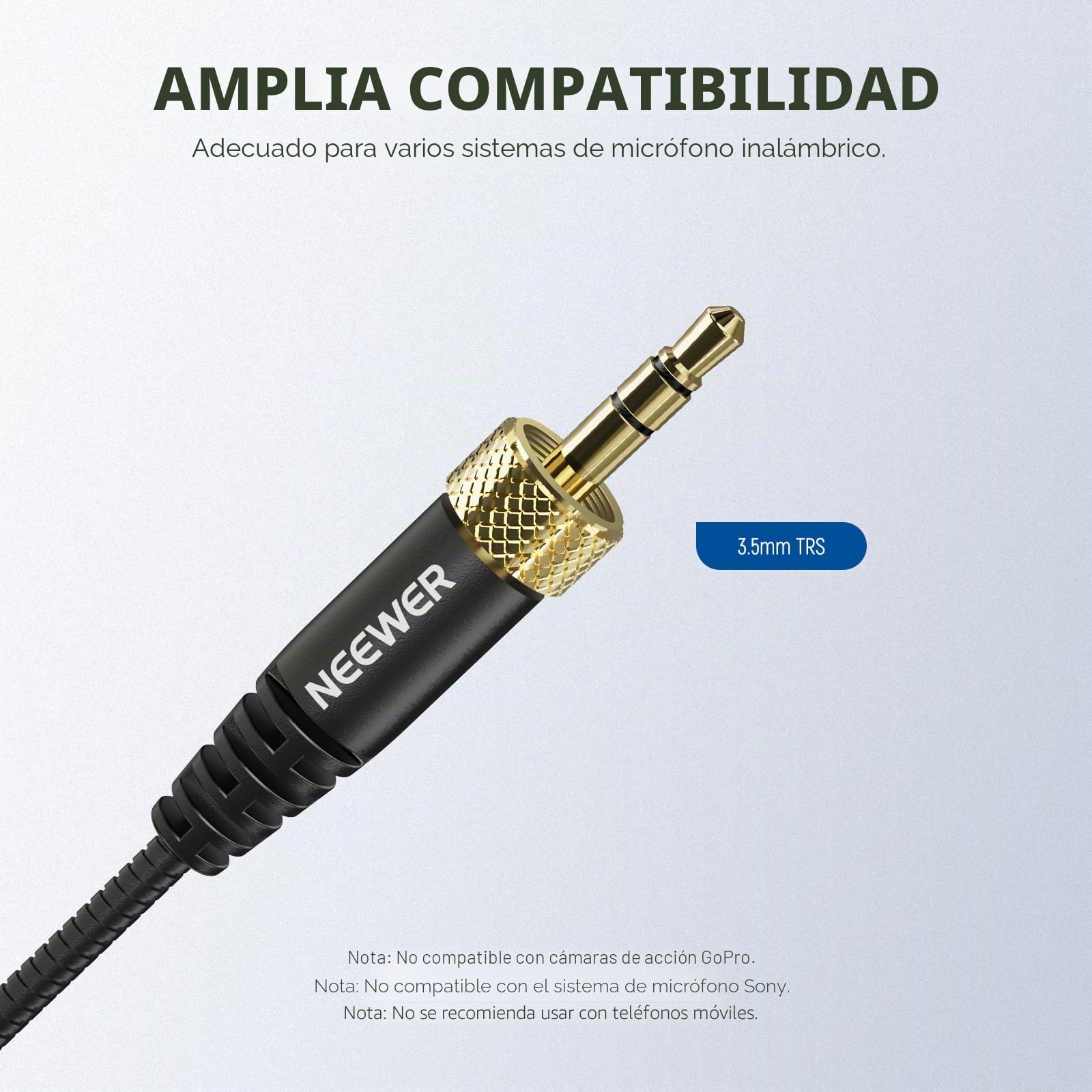 NEEWER Micrófono Lavalier Solapa (Paquete de 2), Cable Clip On Micrófono Lav Condensador Omnidireccional Compatible con Rode GO II dji Wireless Inalámbrico Transmisor Mic para Youtube Live Stream,CM5