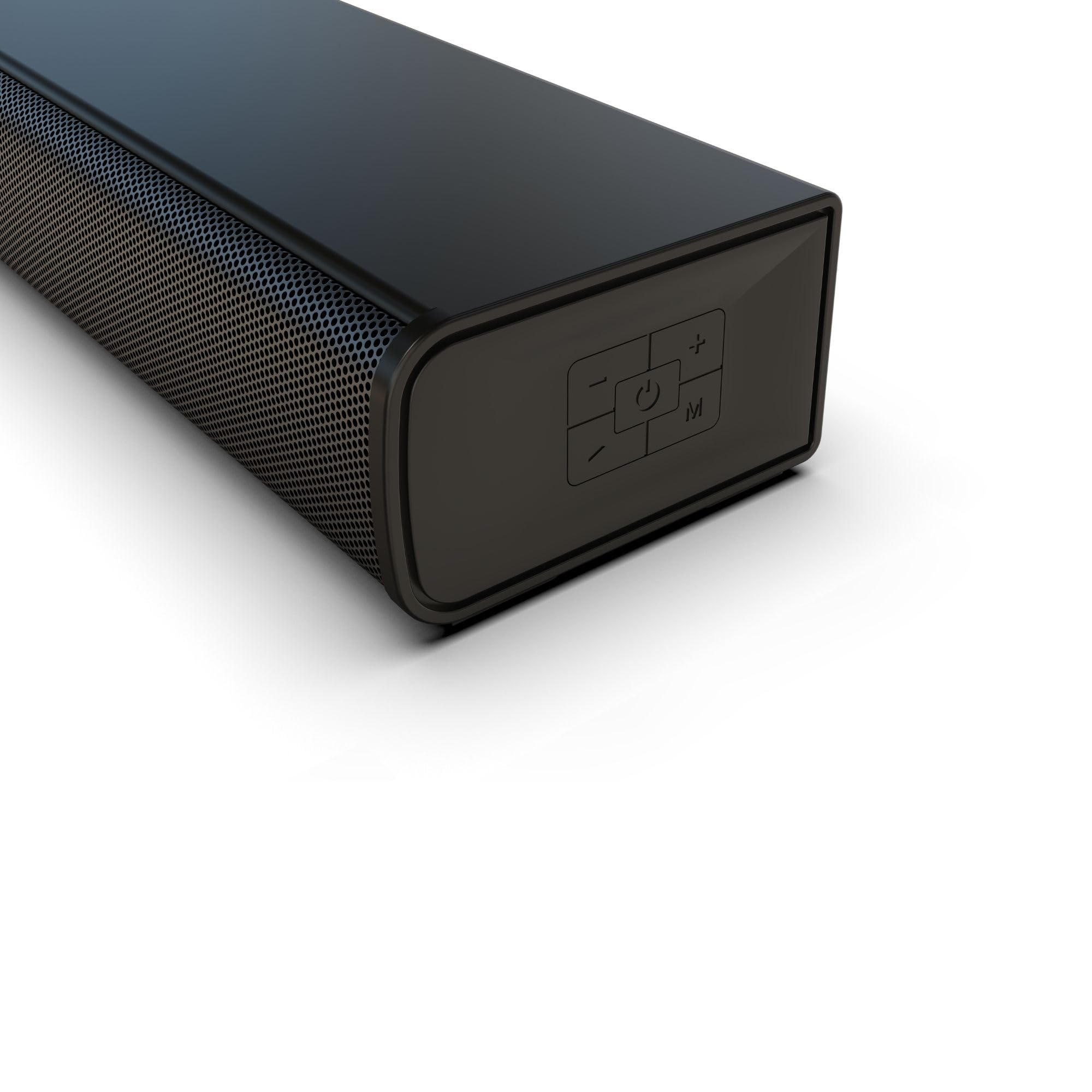 HYE Soundbar Bluetooth 2.0 canali per TV, 60 W Compact Black Sound Bar con HDMI, USB, AUX, telecomando - Sistema audio wireless con bassi profondi, design sottile - ideale per la tua televisione