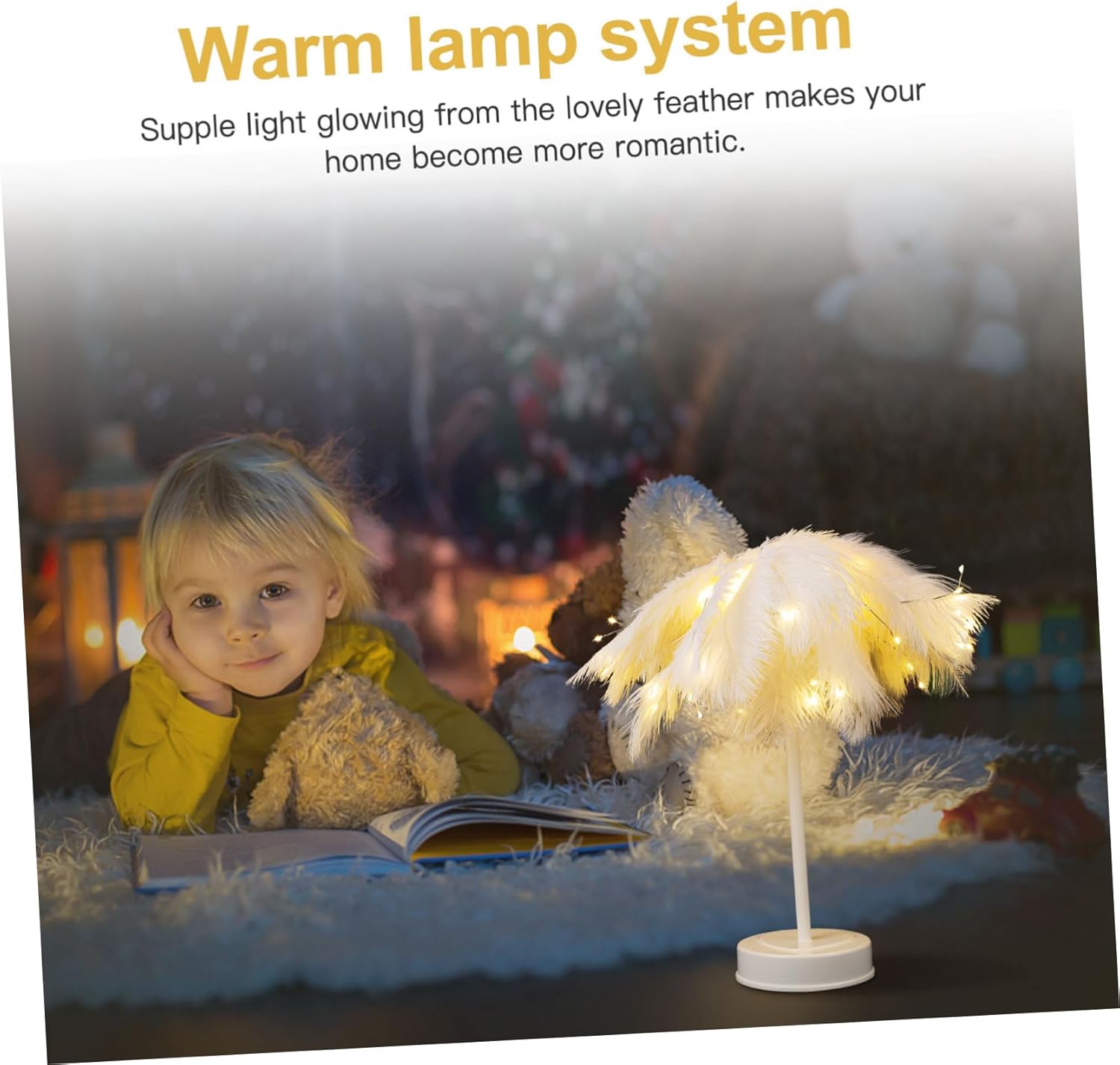 STOBOK 1pc Led Remote Control Decorative Night Lamp Delicate Copper Wire Table Lamp White for Home Decor Compact for Bedroom and Party Use