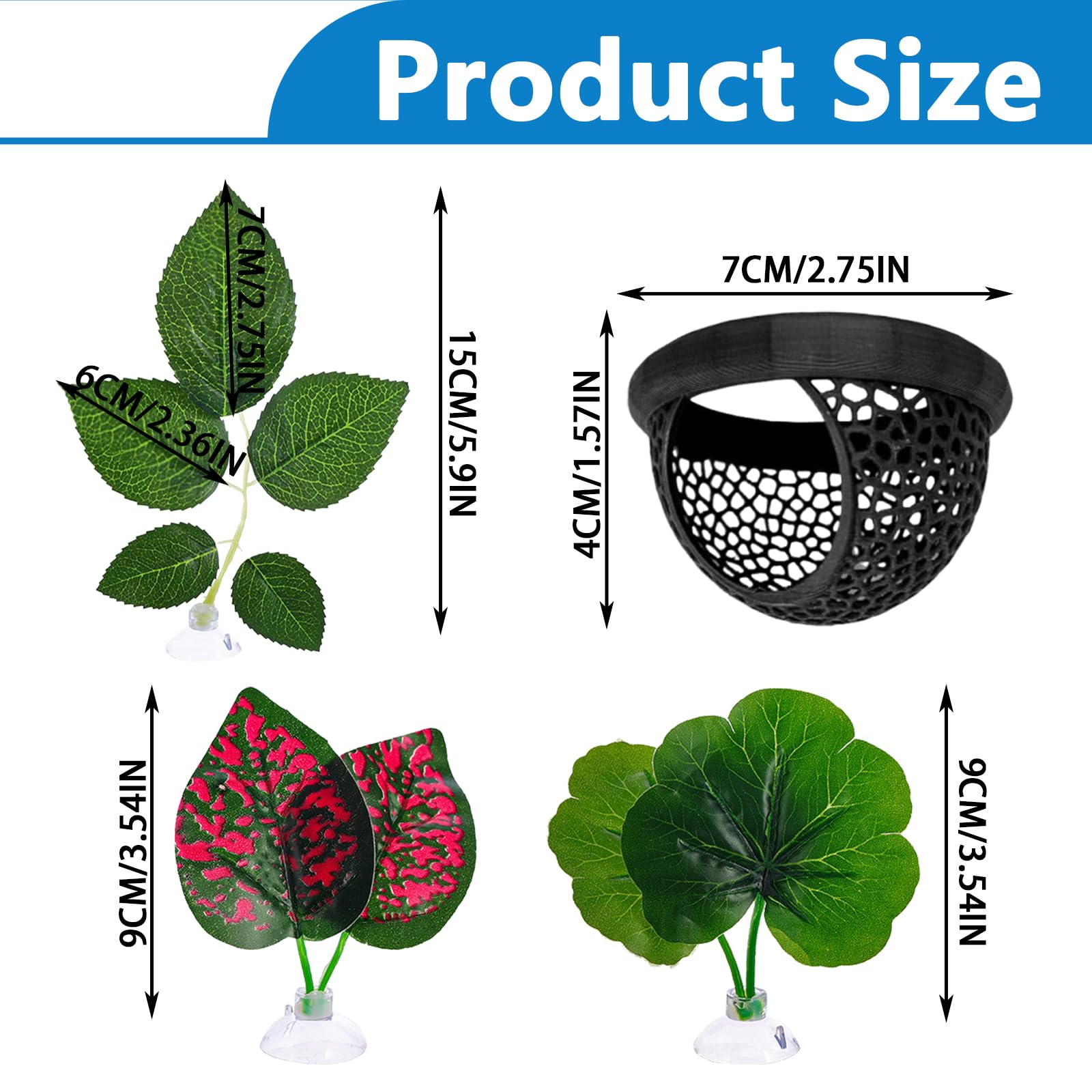 WORUIB 1 Pcs Betta Hammock and 3 Pcs Fish Tank Plants - Image 2