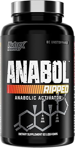 Nutrex Research Anabol Ripped Constructor de Músculo Anabolizante para Hombres, Suplemento 2-en-1 de Construcción Muscular y Reducción, (60 unidades)