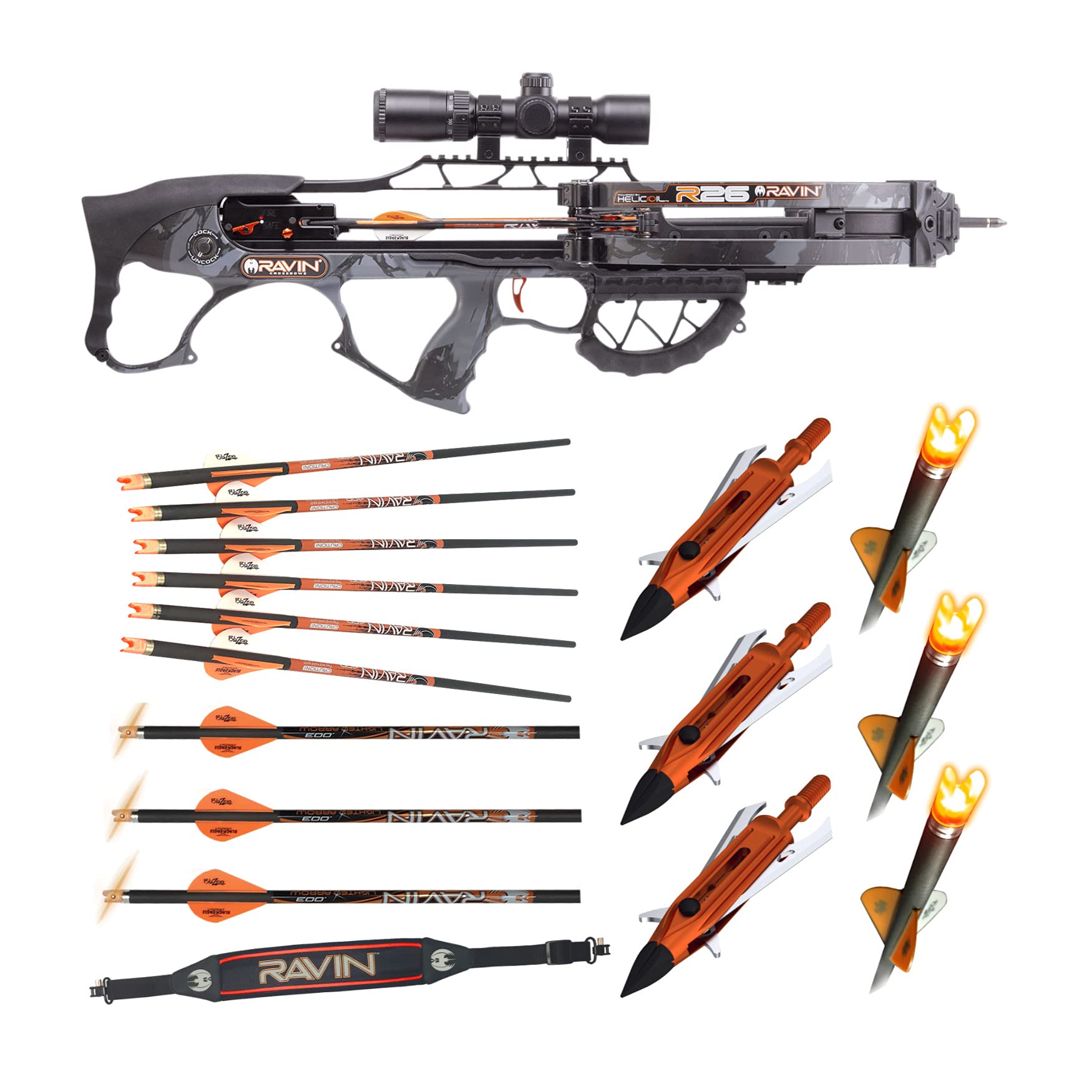 Ravin Crossbows R26 400 FPS Crossbow (Predator Camo) Basic Bundle (5 Items)