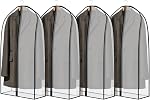 Zilink Breathable Fur Coat Storage Bags 60" Dress Bags for Gowns Long Dust Covers for Hanging Clothes with 7" Gussted Wrinkle Free for Leather Jacket Fur Coat Puffy Dress Storage, Set of 2
