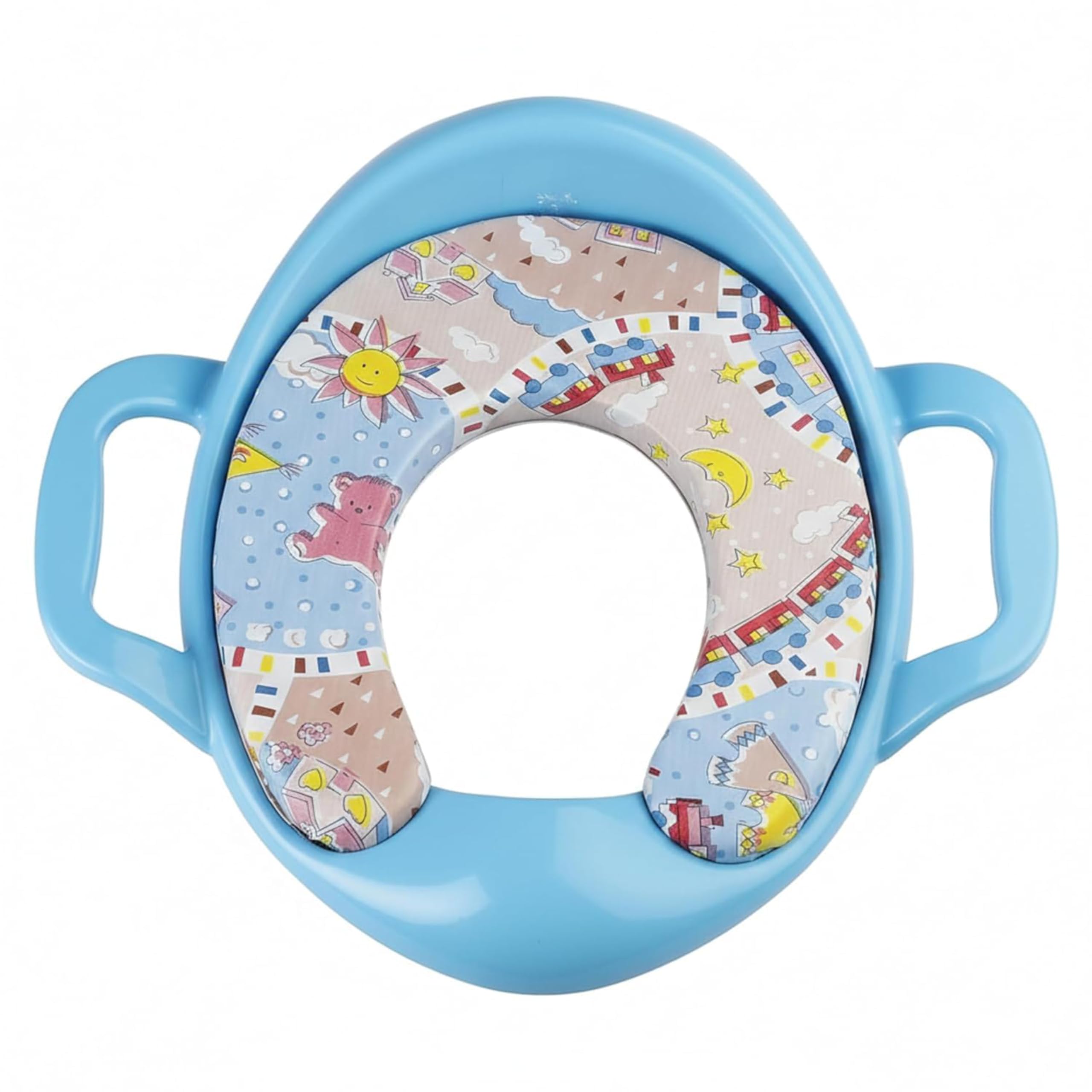 Mommers Kids Toilet Training Seat 1-5 Years Baby Potty Seat with Soft Cushion I Splash Guard I Easy to Clean Seat Cover for Kids (Blue)