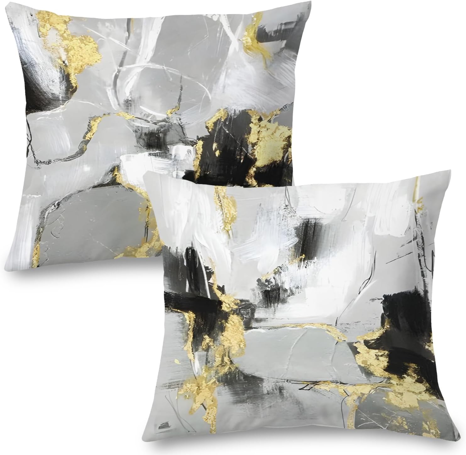 Amazon.com: Supwhd Black and Gray Throw Pillows Cover, Decorative Pillows Cover for Couch Bed ...