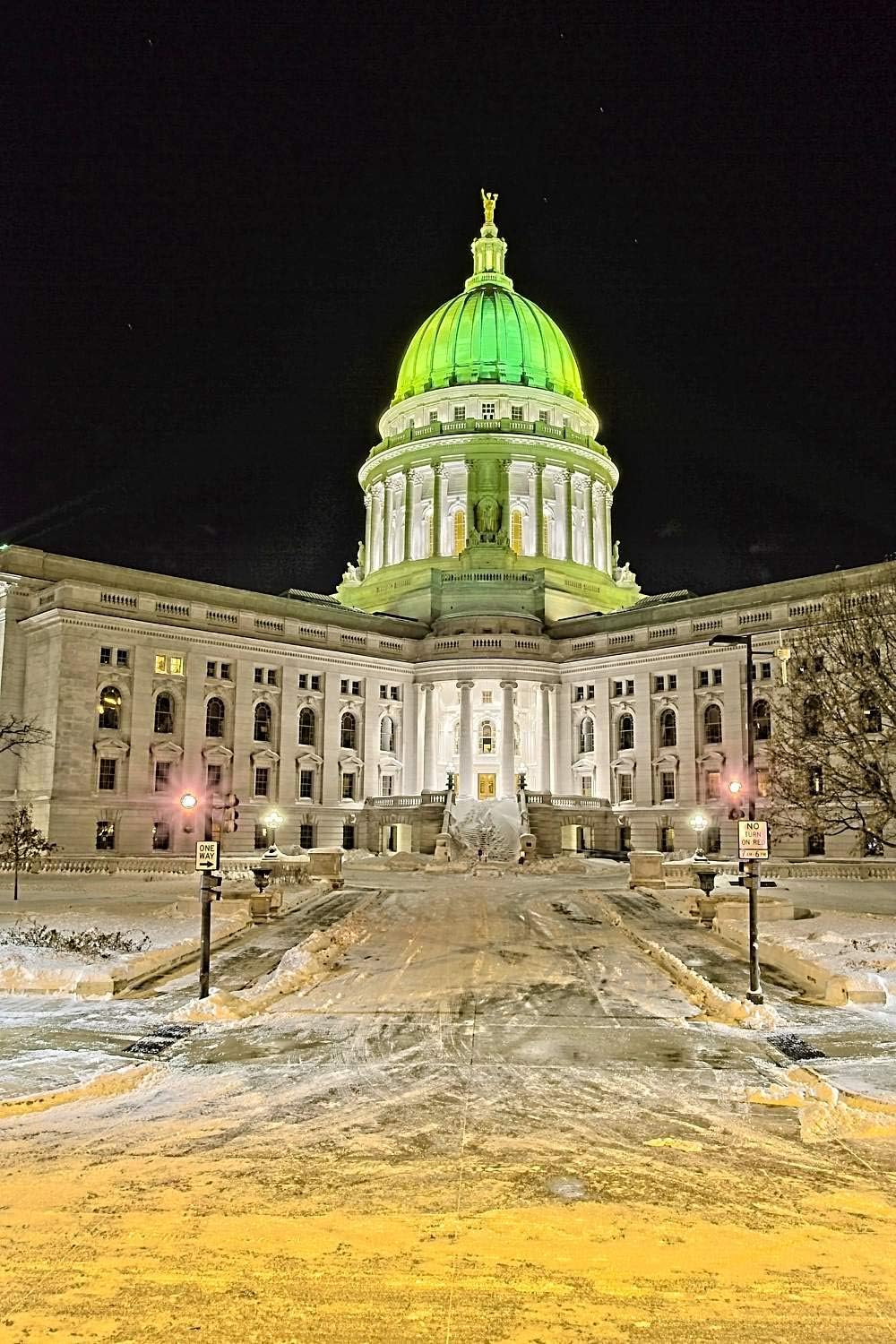 Capitol 5, Madison, Wisconsin in Green and Yellow, Wisconsin Photograph