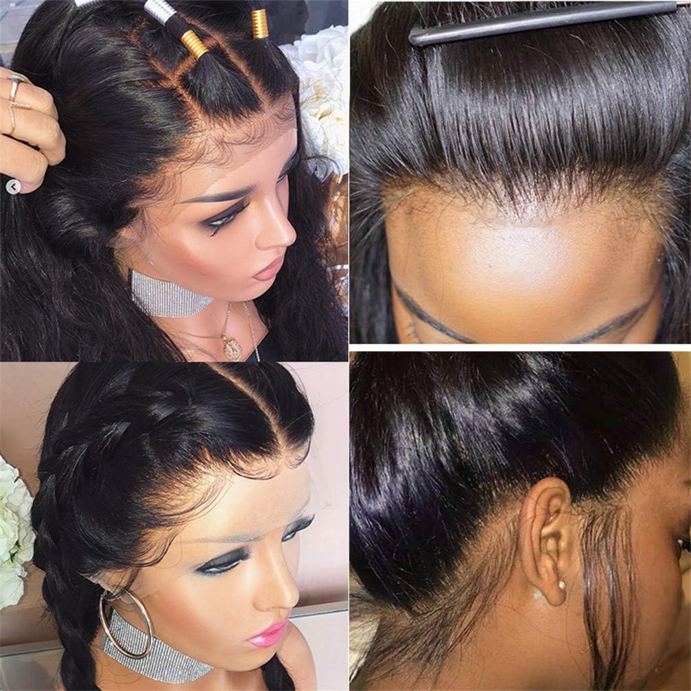 レースフロントウィッグ人工毛とベビーヘアクリップHD透明レミーブラジルストレート13X4レースフロントウィッグ、18インチ 【グラジエント】