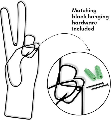 Vista 21 de Americanflat Decoración de pared de 14 x 10.5 pulgadas, decoración de pared de metal de anclaje para dormitorio, decoración moderna de pared