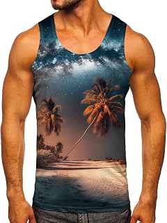 Camiseta sin mangas para hombre, sin mangas, impresión 3D, gráfico de verano, entrenamiento, muscular, para exteriores, chaleco de natación, camiseta hawaiana para hombre