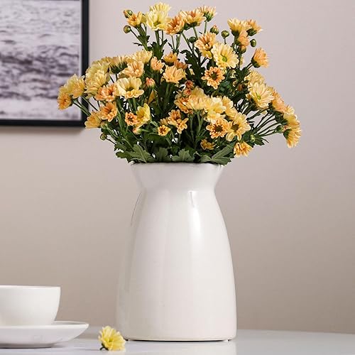 Miniatura 2 de hjn Florero blanco - Florero de cerámica para decoración, jarrón blanco para flores, jarrones modernos para sala de estardetalles de decoración del