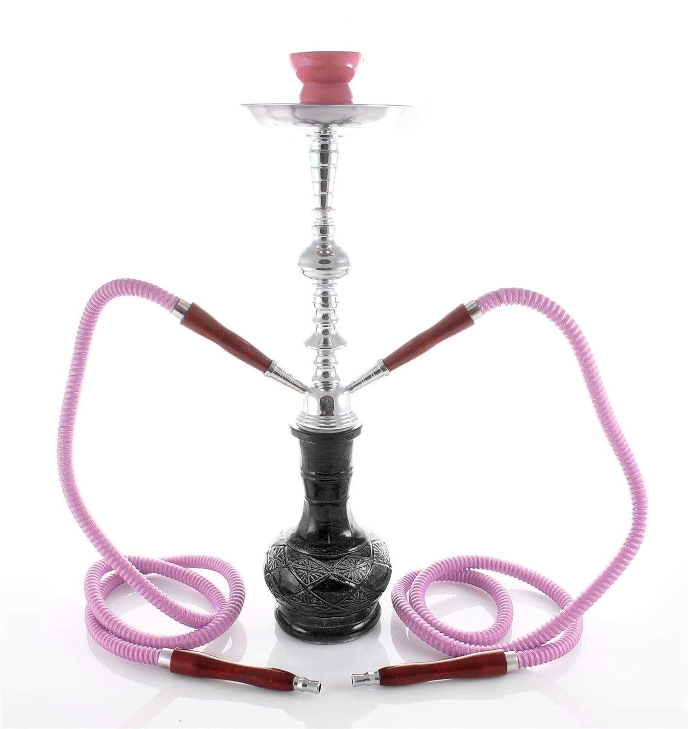 2 hose 20" Black Hookah shisha nargila hookas narguile