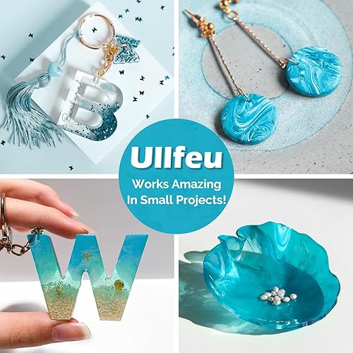 Miniatura 6 de ULLFEU Resina UV de 14.11 oz a granel sin olor, resina epoxi transparente UV de curado rápido, kit de resina de curado rápido y duro, fabricación de