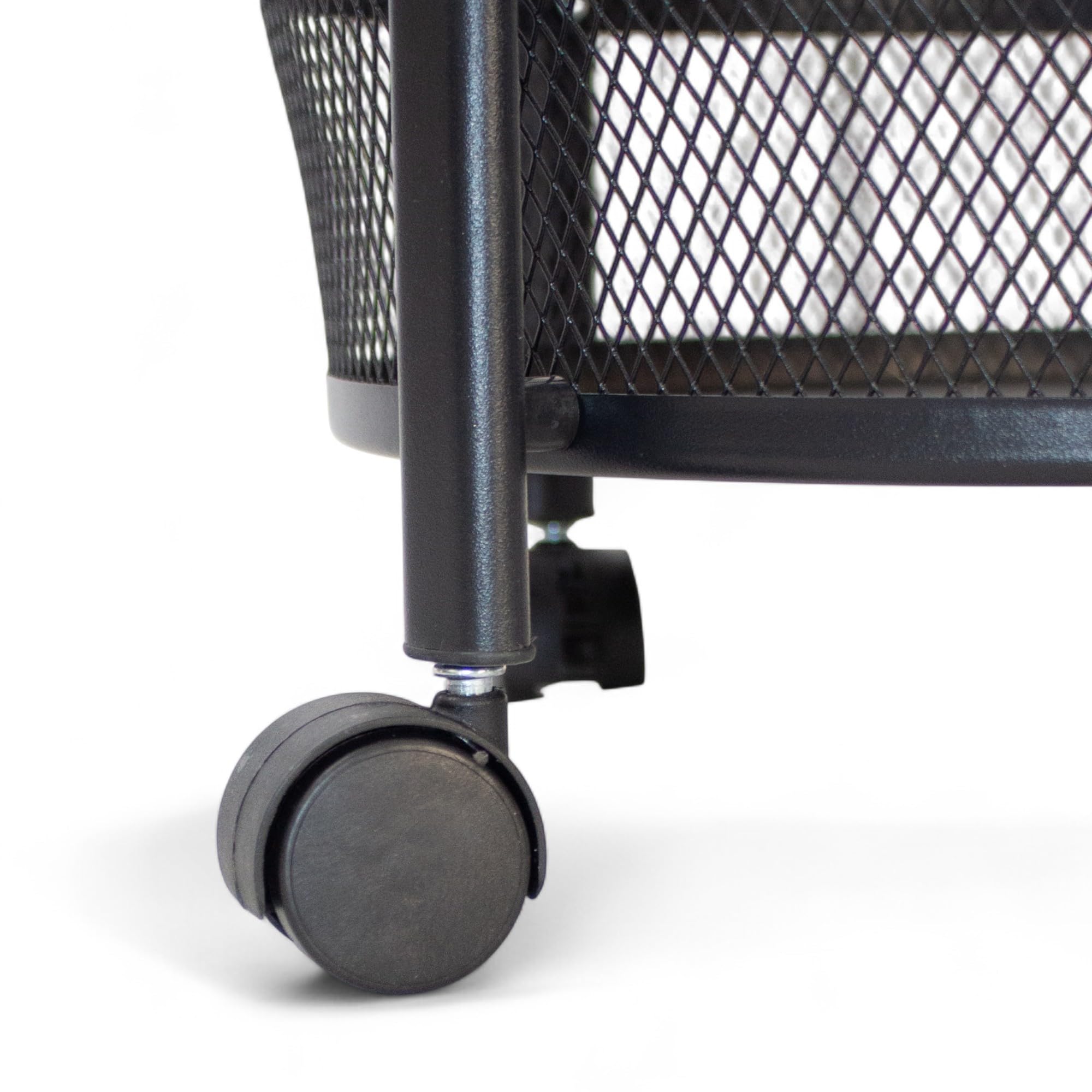 Pincho Carrito Auxiliar con Ruedas Verdulero Cocina Metálico, Mueble Auxiliar De Cocina, Estanteria con Ruedas 3 Niveles Plegable, Carro Almacenaje Rodante Negro - Metal 3 Bandejas Redondas
