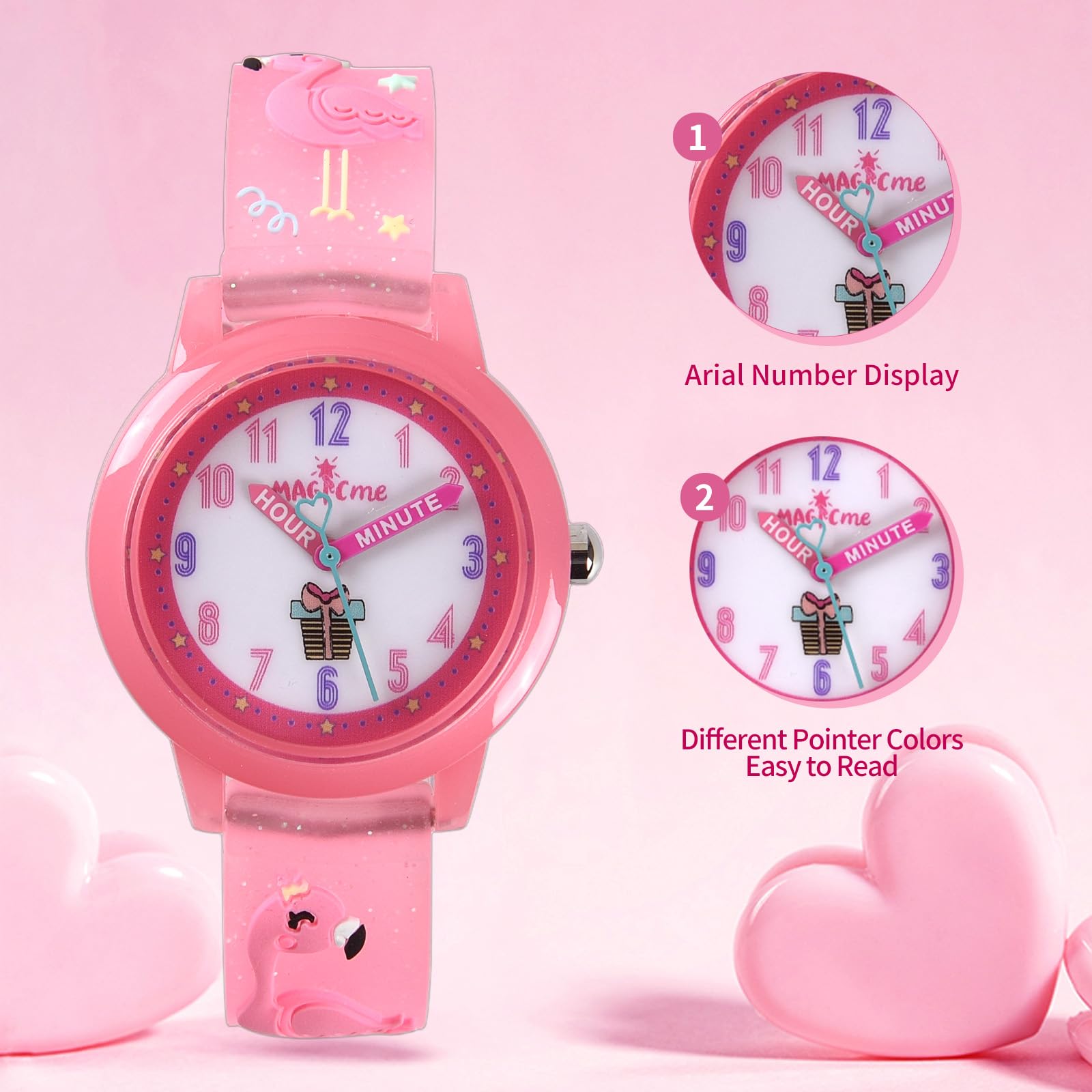 Montre pour Enfants, Montre pour Enfants Étanche 30M, Montre à Quartz Analogique De Dessin Animé 3D, Montre Bracelet Éducative pour Enfants 3 à 12 Ans.