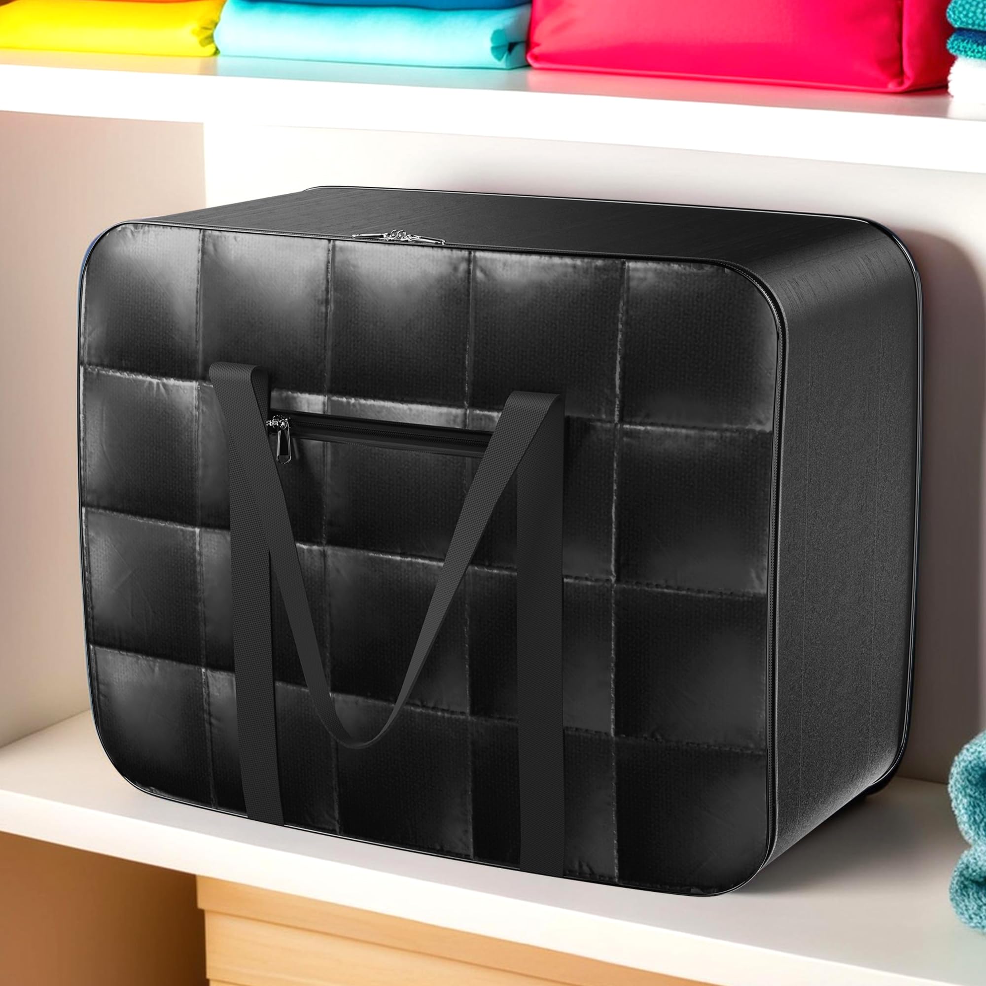 Kuber Industries Lot de 2 sacs de rangement | Sac de rangement de voyage en parachute | Sac de rangement sous le lit | Organiseur de rangement pour vêtements | Sac de couverture à fermeture éclair