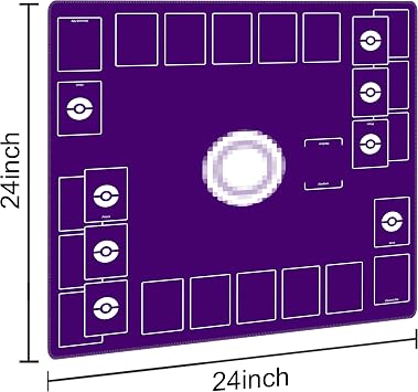 Playmat for Trading Card Game – 2-Player Trainer Mat with Damage Counters and Professional Storage Bag (Purple, Large)