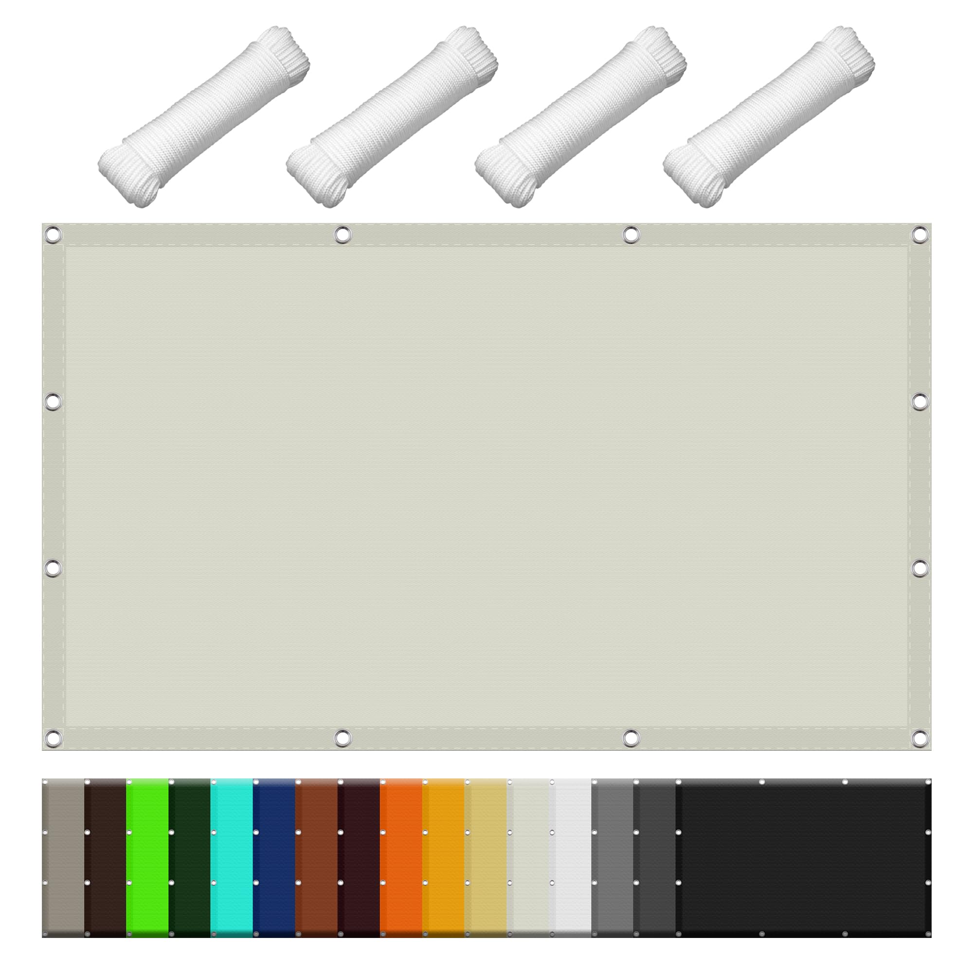 Voile d'ombrage rectangle étanche 3.4x3.4m blanc cassé auvent jardin