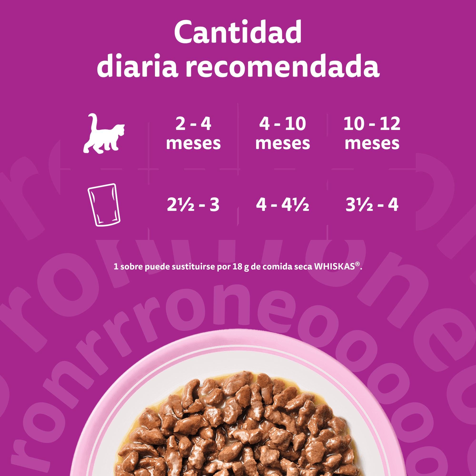 WHISKAS Duo Comida húmeda en Salsa Gatos júnior Comb. clásicas - 13 x 4 bolsitas x 85g