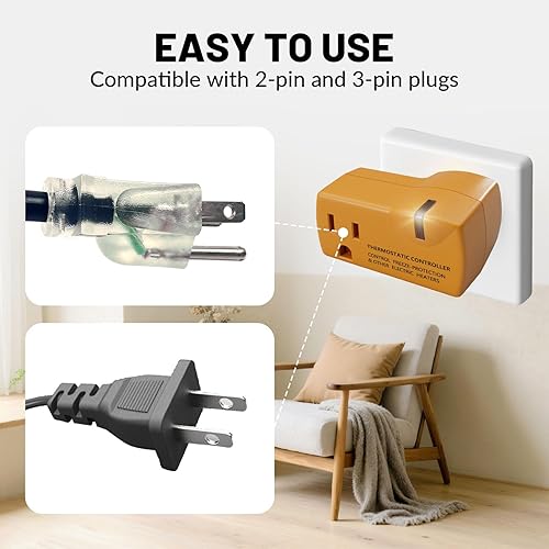 Miniatura 2 de MAXKOSKO Congelar la toma controlada termostáticamente, se enciende automáticamente por debajo de 38 F y se apaga a más de 50 F