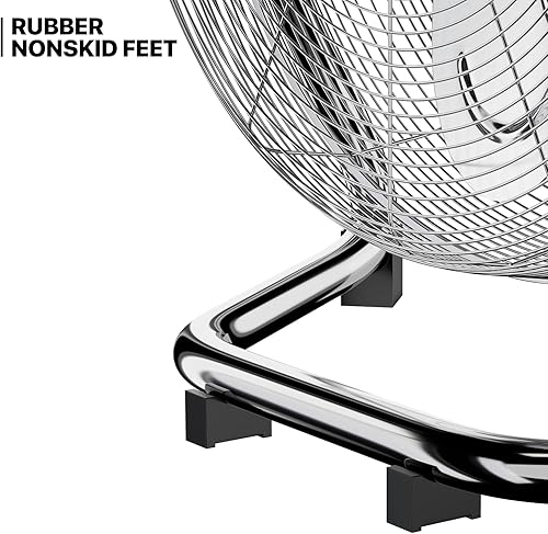 Miniatura 12 de mollie Ventilador de piso de alta velocidad de 22 pulgadas con 3 velocidades de metal resistente, inclinación ajustable, circulador de aire