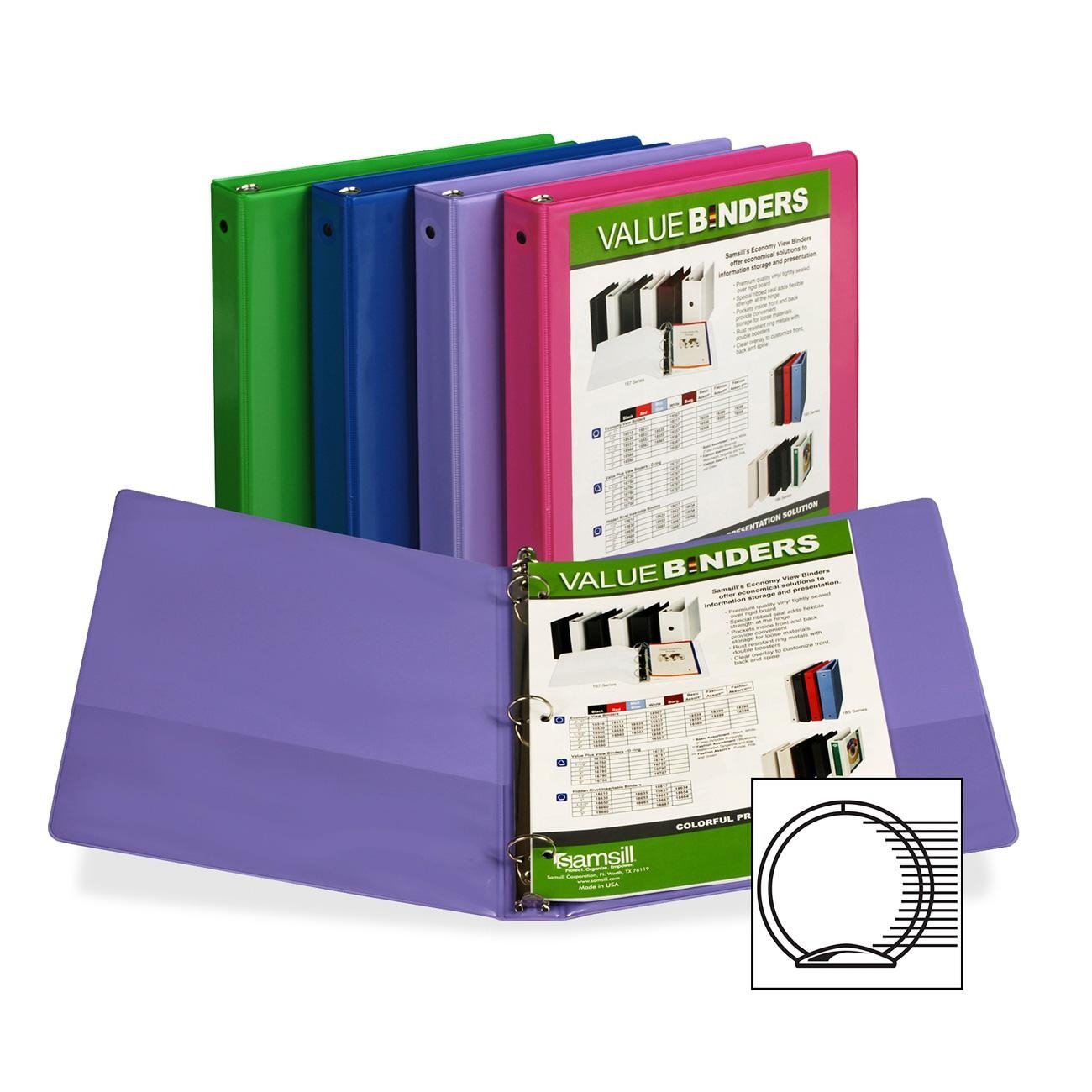Samsill valor vista cartón, color Assorted 2.54 cm