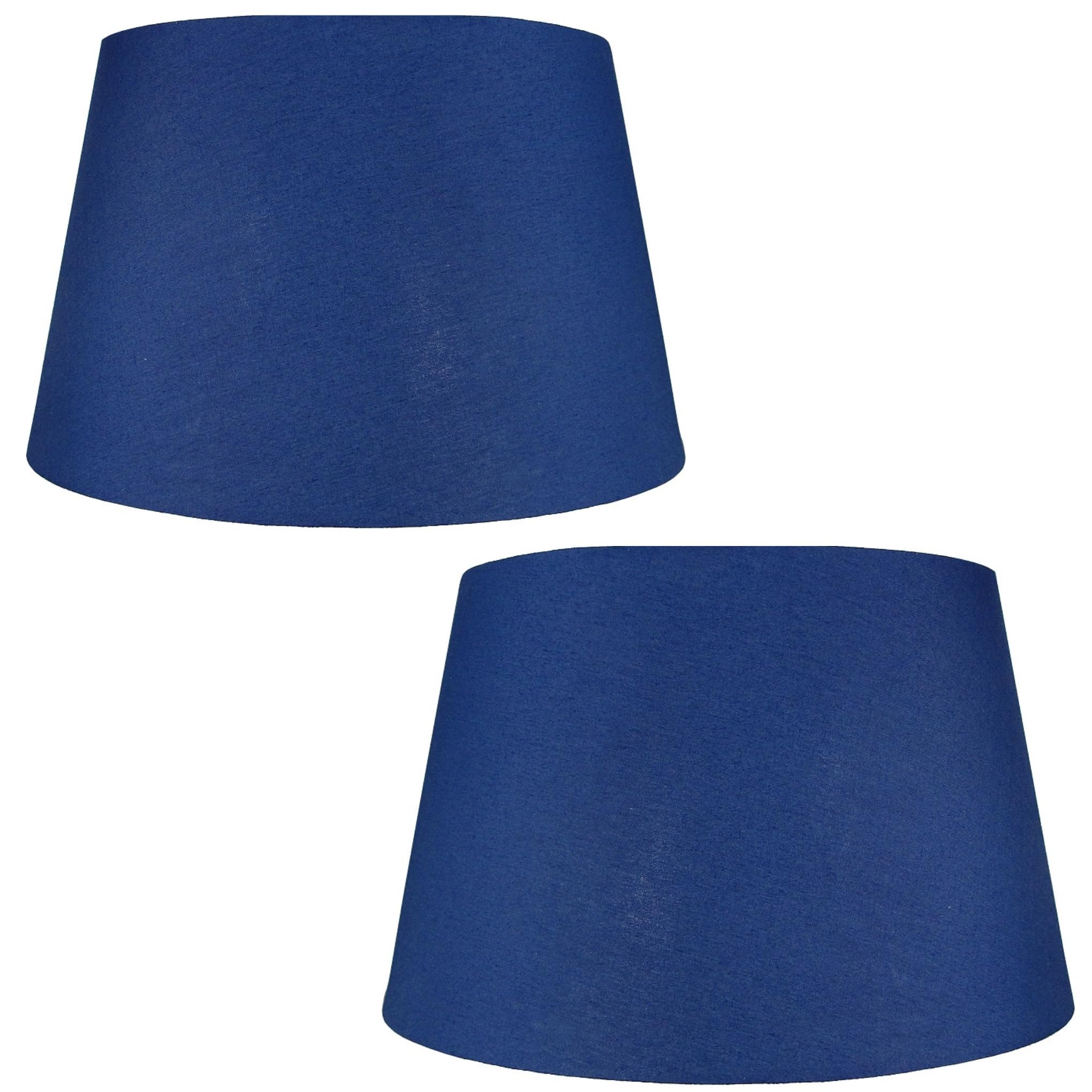 Pack of 2 - Large Tapered Cotton Drum Lampshade – Shades for Ceiling Pendants, Table Lamps, and Floor Lamps (2, Navy Blue)