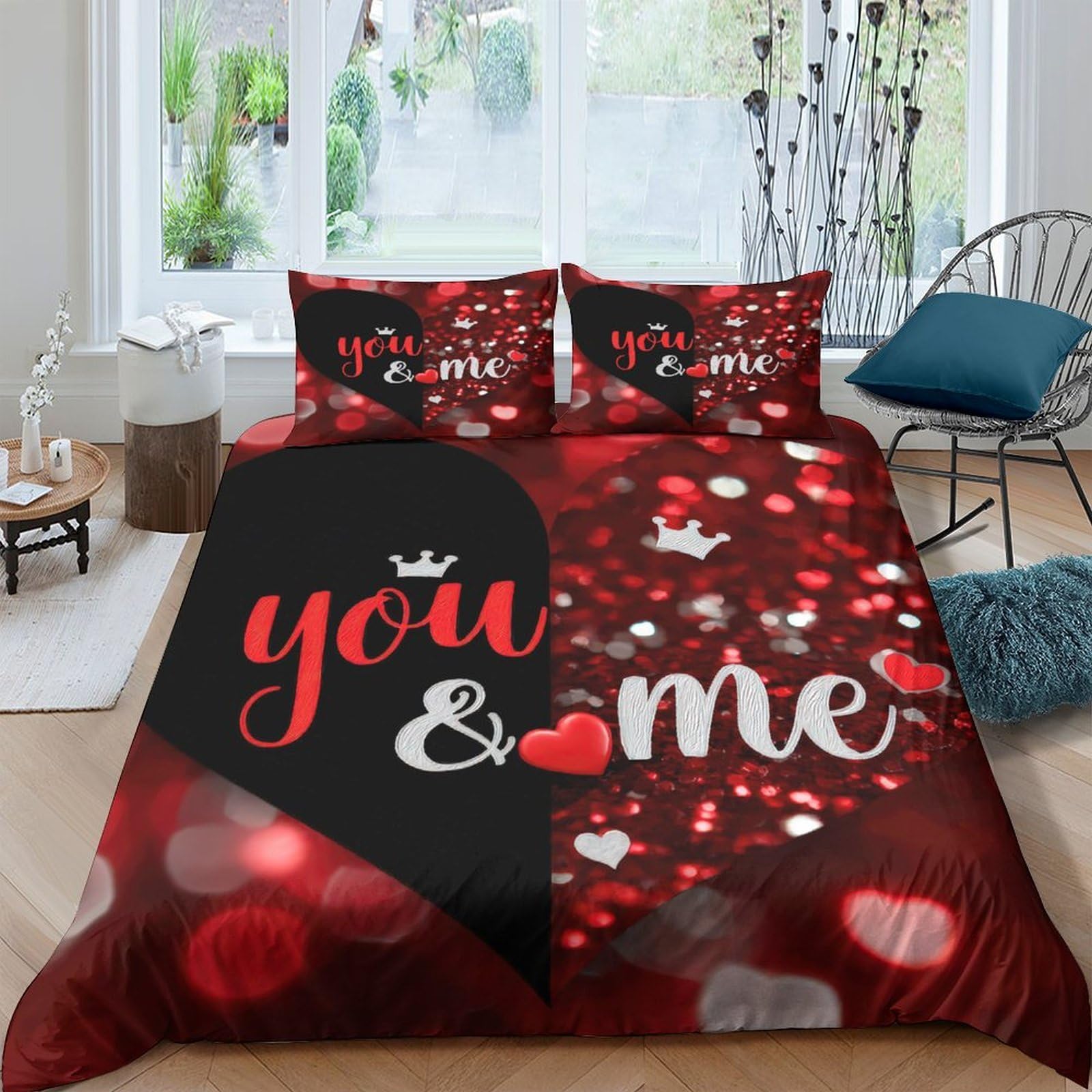 Ctjqhvkz Style-2 3D Printed Romantic Hearts Fitted Sheet Microfiber Bedroom Decor Love Message Bed Cover For Home Dorm Guest Room Single（135X200cm）