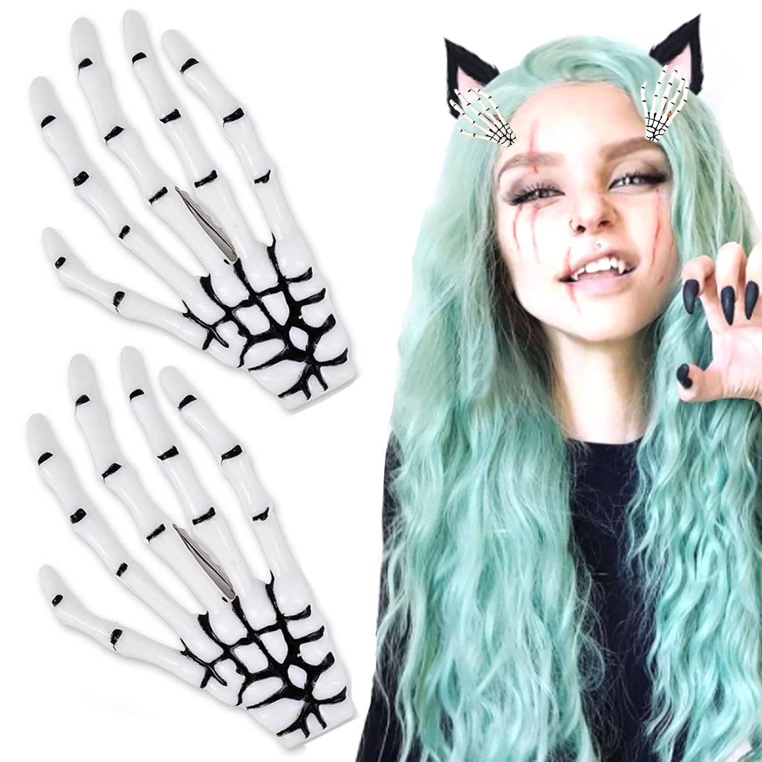 Amazon.com : 2 Pcs Halloween Hair Clips Skeleton Hands Bone Hair Clips  Skull Hairpins Halloween Hair Accessory for Women kids Halloween Party  Decoration Supplies : Beauty & Personal Care