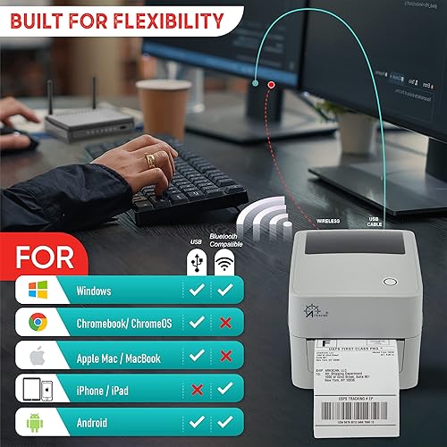 Miniatura 4 de Arkscan 2054K-AP Auto Peel Shipping Label Printer, Separate Label from Backsheet Automatically, Print on Windows Mac Chromebook on USB, Wireless