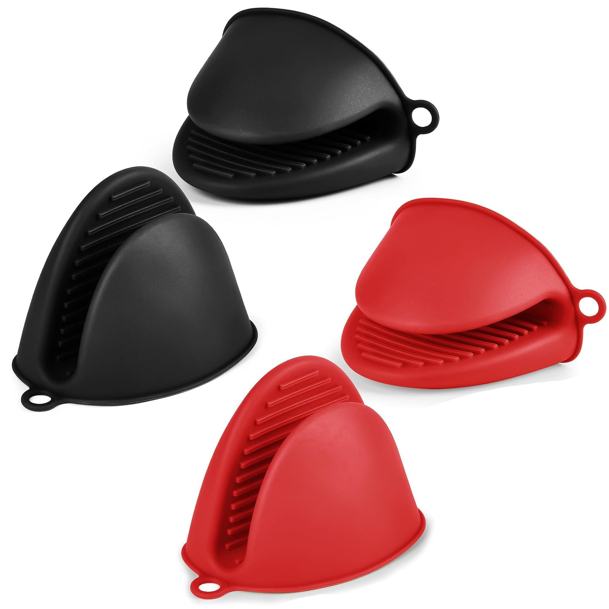 2Pairs Silicone Oven Mitts for Air Fryer, Heat Resitant Oven Glove Pot Holder Thicken Mini Oven Gloves for Kitchen Cooking Baking Grilling BBQ