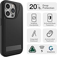 Vista 2 de ZAGG Everest Snap - Funda para iPhone 15 Pro con soporte, protección contra caídas (20 pies/19.7 ft), funda texturizada de triple capa para teléfono