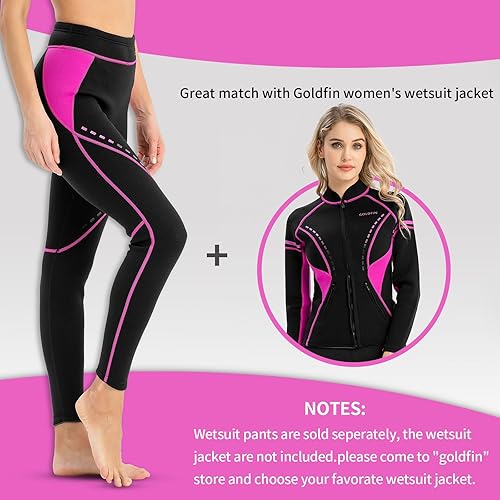 Miniatura 4 de GoldFin Pantalones de neopreno para mujer, pantalones de neopreno de 0.079 pulgadas que mantienen el calor para aeróbicos acuáticos, buceo, surf,
