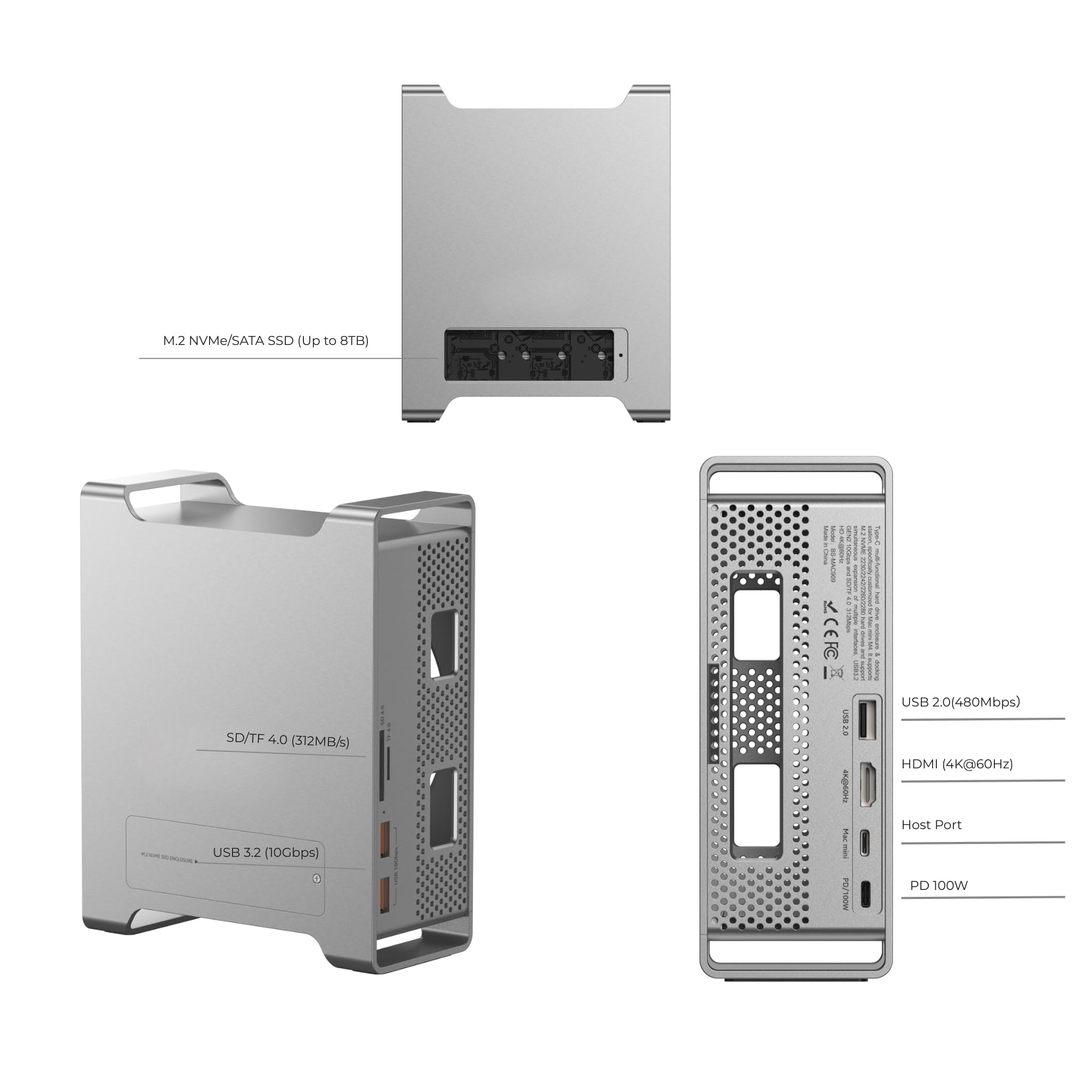Amazon.co.jp: Bslemon Mac mini M4用ドッキングステーション（M4 Pro