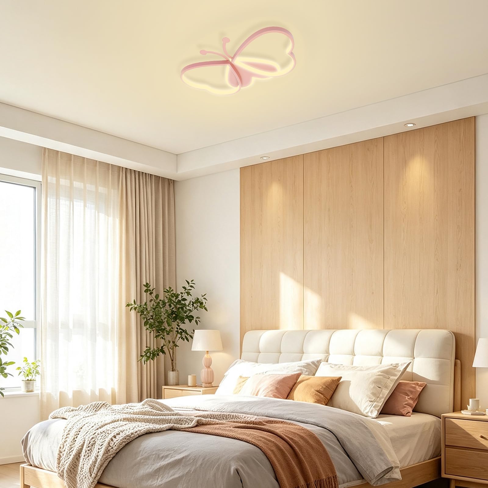 Lámpara de techo LED, lámpara de techo de mariposa 80 W, 3 colores, color